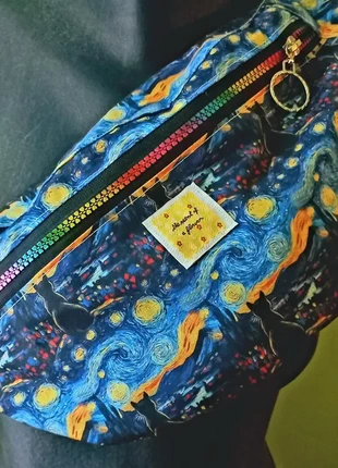 Sac Banane Chats Noirs sous la Nuit Étoilée, Inspiration Van Gogh, idéal pour les amateurs d'art, brand: Fait Main, condition: Very good, €21.90, €23.70 includes Buyer Protection Pro