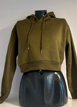 Sweat court kaki à capuche – Shein – Taille M, marque: Kaki, état: Bon état, taille: M / 38 / 10, 3,50 €, 4,38 € Protection acheteurs incluse