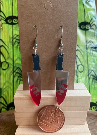 Halloween fright terror horror bloody knife earrings, brand: Halloween horror earrings, condition: New without tags, £2.00, £2.80 includes Buyer Protection
