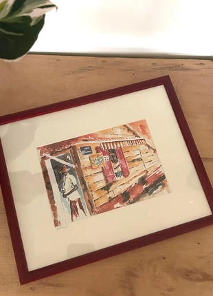 Cadre vintage - aquarelle signée, marque: Inconnu, état: Très bon état, 22,00 €, 23,80 € Protection acheteurs incluse