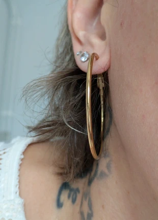 Boucles d'oreilles créoles en acier inoxydable, marque: Tendance, état: Très bon état, 9,00 €, 10,15 € Protection acheteurs incluse