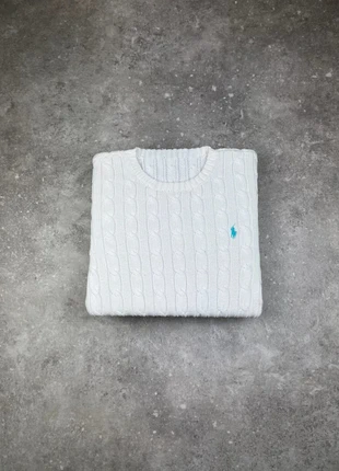 Pull Tressé Torsade Polo Ralph Lauren Taille S Femme Blanc Logo Brodé Bleu Turquoise Coton #R39, marke: Ralph Lauren, zustand: Sehr gut, größe: S / 36 / 8, 50,00 €, 53,20 € beinhaltet Vinted-Käuferschutz Pro