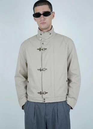 Fireman clasp canvas denim fermoirs jacket veste shinzo style japan gakuran uniforme beige crème, brand: Japan Style, condition: Very good, size: M / 38 / 10, €40.00, €42.70 includes Buyer Protection