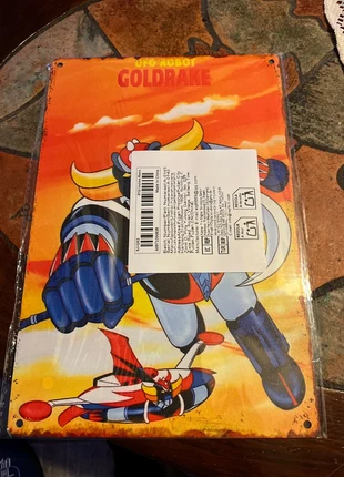 Plaque métallique, merk: Goldorak, staat: Nieuw met prijskaartje, € 5,00, € 5,95 inclusief Kopersbescherming