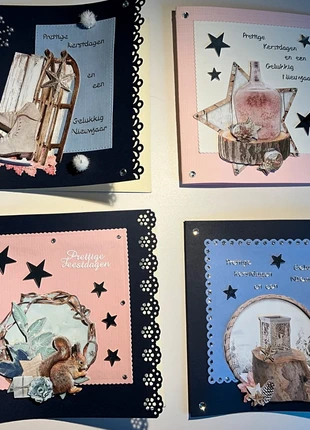 Donkerblauwe zelfgemaakte 3D kerstkaarten, marca: kerstkaarten, estado: Novo com etiquetas, €1.00, €1.75 inclui Proteção do Comprador