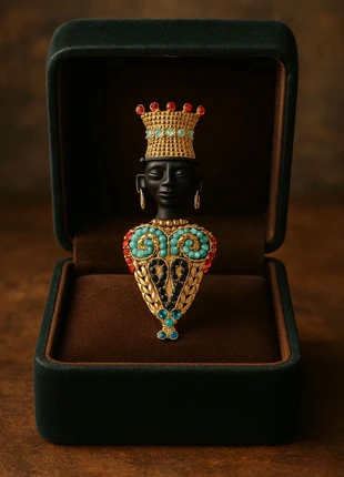 Broche Vintage Rey Egipcio Dorado Joyería Retro Gift For Her Vintage Brooch Retro Jewelry, merk: Unique vintage brooch, staat: Heel goed, € 22,00, € 23,80 inclusief Kopersbescherming