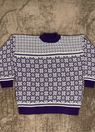 Pull Violet et Blanc à motifs Ethnic Vintage, brand: American Pride, condition: Good, size: L, €9.99, €11.19 includes Buyer Protection Pro