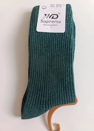 Chaussettes en coton à paillettes, marque: Suprema, état: Neuf avec étiquette, taille: S | 35–38, 6,50 €, 7,53 € Protection acheteurs incluse