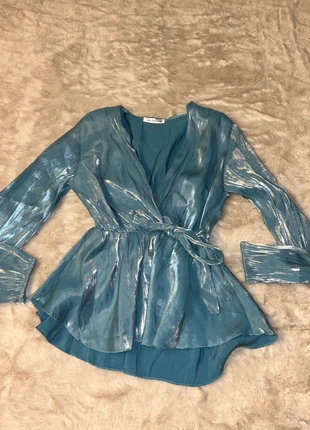 Blouse Femme – Bleu Reflet – Taille S – Cache-Cœur – Super État – Y2K / Vintage / Mignonne, marque: Tendance, état: Neuf sans étiquette, taille: S / 36 / 8, 5,00 €, 5,95 € Protection acheteurs incluse