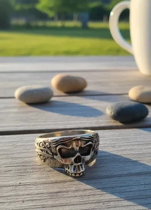 Bague chevalière tête de mort crâne métal argenté rock gothique unisexe, brand: bague, condition: New with tags, size: Adjustable, €8.97, €10.12 includes Buyer Protection Pro