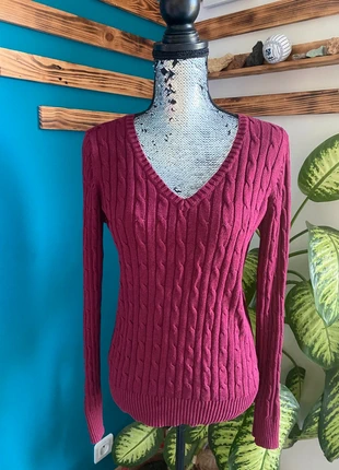 pull hiver col V bordeaux ceintré moulant vintage torsadé maille sweat taille M, brand: Vintage Dressing, condition: Very good, size: M / 38 / 10, €27.00, €29.05 includes Buyer Protection