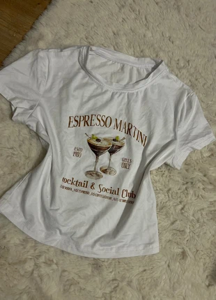 T-shirt blanc imprimé Espresso Martini tendance style vintage, marque: COQUETTE, état: Très bon état, taille: S / 36 / 8, 15,60 €, 17,08 € Protection acheteurs incluse