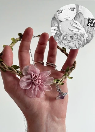 Collier - Choker - Fleur - Rose - Vert - Orbe - Saturne - Fée - Cosplay - Nana Osaki - Cottage, merk: Nana, staat: Heel goed, € 22,90, € 24,75 inclusief Kopersbescherming