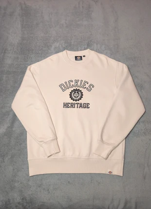 Pull Sweat Dickies Héritage style vintage col rond crewneck beige logo brodé noir - M, merk: Dickies, staat: Heel goed, maat: M, € 25,00, € 26,95 inclusief Kopersbescherming