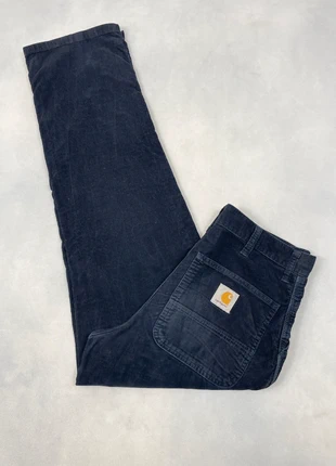 Pantalon Carhartt wip Noir Bleuté Velours côtelés Baggy Droit Simple Pant - Taille M w30 #1456, brand: Carhartt, condizioni: Ottime, taglia: IT 40 | W30, €49.00, €52.15 include la Protezione acquisti Pro