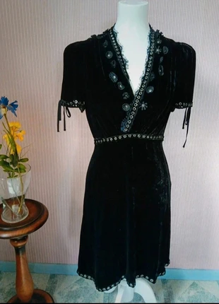 Laundry Industry robe noire velours soie gothic vamp victorien, brand: Laundry Industry, condition: Very good, size: S / 36 / 8, €25.00, €26.95 includes Buyer Protection Pro