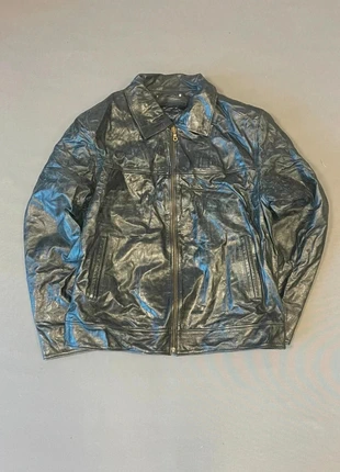 Vintage Green Leather Bomber Jacket – Crafted for Bold Souls 📴, marque: Vintage Dressing, état: Très bon état, taille: M, 42,00 €, 44,80 € Protection acheteurs incluse