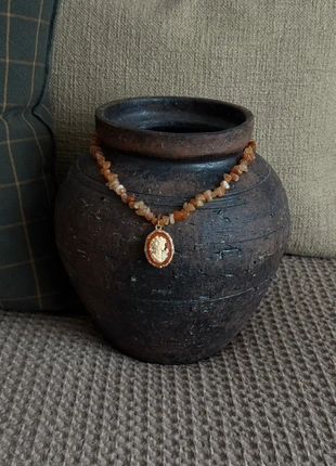 Schöne Modeschmuck Kette mit steinchen und Anhänger oval orange Roségold Farbe, brand: Vintage, condizioni: Ottime, €14.00, €15.40 include la Protezione acquisti