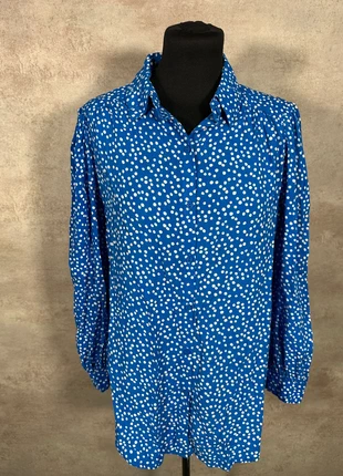 Chemise Goa bleue a pois blancs fluide manches longues taille M, marca: Goa, estado: Muito bom, tamanho: M / 38 / 10, €15.00, €16.45 inclui Proteção do Comprador Pro