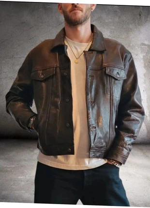 Redskins – Cuir vintage Trucker 🇫🇷, marque: Redskins, état: Bon état, taille: XXL, 179,00 €, 188,65 € Protection acheteurs incluse