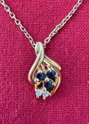 Collier plaqué or et saphir, marque: plaque or, état: Très bon état, 15,00 €, 16,45 € Protection acheteurs incluse