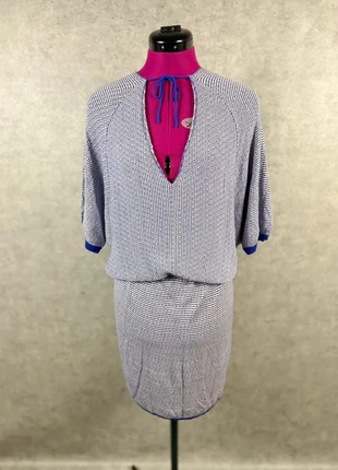 Très belle robe Maje Mesange M - 38 bleue beige, marque: Maje, état: Très bon état, taille: M / 38 / 10, 49,00 €, 52,15 € Protection acheteurs (Pro) incluse