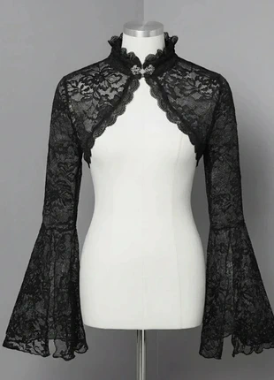 Boléro/Chemisier Court en Dentelle Noire Goth/punk/y2k, brand: Velvet Noir™, condizioni: Ottime, taglia: M / IT 42 / EU 38, €24.99, €26.94 include la Protezione acquisti