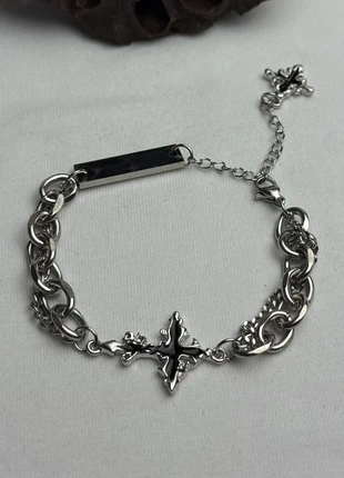 Bracelet grunge argenté en acier inoxydable, ajustable mode chrome, bracelet y2k fashion, marque: CHROME, état: Très bon état, 12,00 €, 13,30 € Protection acheteurs incluse