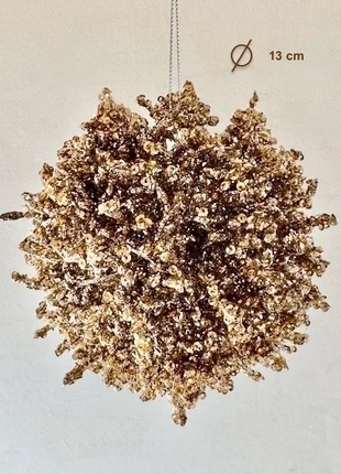 Gouden “glitter koraal” kerstbal, marque: Shishi, état: Neuf avec étiquette, 9,00 €, 10,15 € Protection acheteurs incluse
