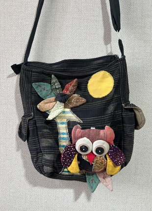 Patchwork Owl Crossbody Bag – Boho Hippie Festival Style – 10” x 12”, condition: Good, £8.00, £9.10 includes Buyer Protection
