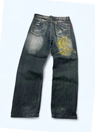 Pantalon bleu marine gris délavé embroidery hip-hop, brand: Vintage Dressing, condizioni: Ottime, taglia: XL, €35.00, €37.45 include la Protezione acquisti Pro