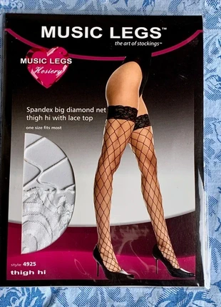 Calze autoreggenti a Rete Larga - Bianche, marca: Music Legs, estado: Nuevo con etiquetas, tamaño: Talla única, 5,00 €, 5,95 € Protección al comprador incluida