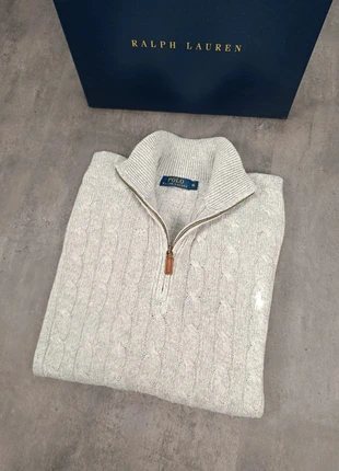 Pull Half Zip Torsadé Ralph Lauren Gris Logo Brodé Blanc- Taille xl Homme, brand: Ralph Lauren, condition: Very good, size: XL, €64.90, €68.85 includes Buyer Protection Pro