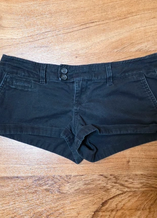 Y2K American Eagle Low Rise Black Denim Shorts, brand: American Eagle, condition: Very good, size: 0 / XXS, $20.00, $21.70 includes Buyer Protection