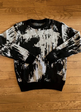 Pull streetwear "GlitchMode" noir & gris pixelisé, marke: GlitchMode, zustand: Neu, größe: M, 39,99 €, 42,69 € inklusive Vinted-Käuferschutz