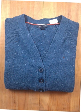 Pull Tommy Hilfiger bleu chiné col V boutonné – Homme – Taille M (714), marque: Tommy Hilfiger, état: Très bon état, taille: M, 22,90 €, 24,75 € Protection acheteurs incluse