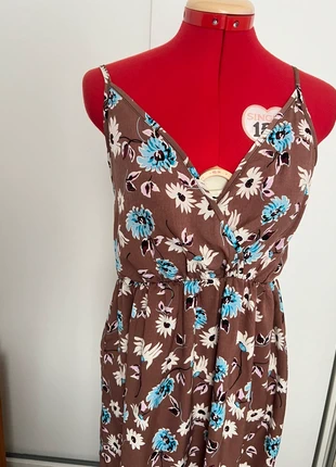 Robe longue fleurie marron et bleu LC2, marke: L.C.2., zustand: Sehr gut, größe: M / 38 / 10, 11,00 €, 12,25 € inklusive Vinted-Käuferschutz