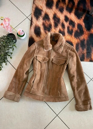 Giacca Cappotto Aderente in Montone Rovesciato Marrone – Stile Anni '70/Shearling Chic Vintage Y2K, marke: Vintage Dressing, zustand: Sehr gut, größe: XS / 34 / 6, 40,00 €, 42,70 € inklusive Vinted-Käuferschutz