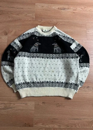 Pull crewneck vintage à motifs « northwest territory » blanc/noir/gris taille M, marque: Vintage Dressing, état: Satisfaisant, taille: M, 10,00 €, 11,20 € Protection acheteurs (Pro) incluse