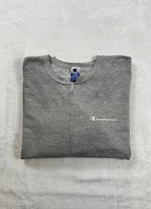 Pull sweat col rond uni Champion - Taille XL Homme - Gris logo brodé, marque: Champion, état: Bon état, taille: XL, 4,00 €, 4,90 € Protection acheteurs incluse