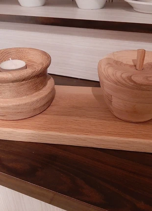 Artisanaal ensemble appel en kaarsenhouder, marque: Artisan, état: Très bon état, 18,00 €, 19,60 € Protection acheteurs incluse