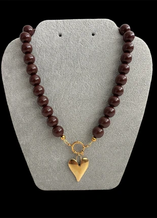 Ketting grote kraal bruin, merk: Heart4Girlz, staat: Nieuw met prijskaartje, € 12,50, € 13,83 inclusief Kopersbescherming