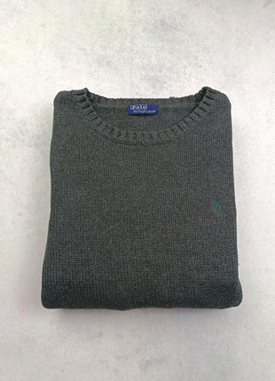 Pull Ralph Lauren col rond texturé taille L 100% coton gris foncé homme logo brodé, merk: Ralph Lauren, staat: Heel goed, maat: L, € 34,90, € 37,35 inclusief Kopersbescherming