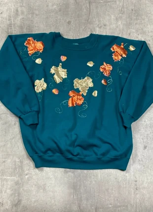 Sweat-shirt Bleu avec feuilles mortes taille XL femme, marque: Hanes, état: Bon état, taille: XL / 42 / 14, 12,99 €, 14,34 € Protection acheteurs (Pro) incluse