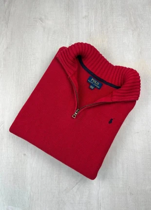 Pull half zip Ralph Lauren rouge coton logo bleu marine brodé L fille old money, marque: Ralph Lauren, état: Très bon état, taille: L, 40,00 €, 42,70 € Protection acheteurs (Pro) incluse