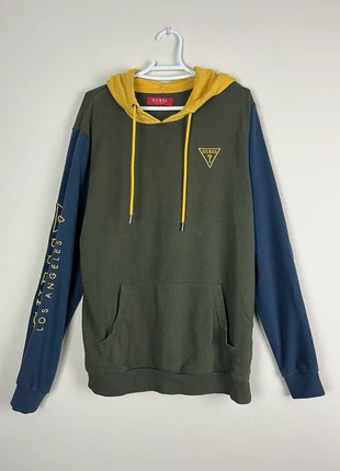 Sudadera GUESS multicolor vintage verde con mangas largas azules y capucha amarilla, marque: GUESS, état: Bon état, taille: L, 13,90 €, 15,30 € Protection acheteurs incluse