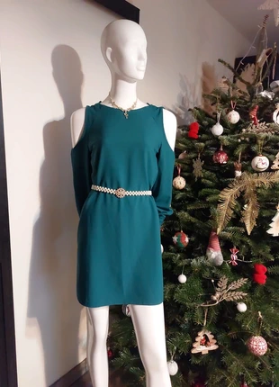 Robe verte manches longues épaule apparante 36, marque: Primark, état: Très bon état, taille: S / 36 / 8, 5,00 €, 5,95 € Protection acheteurs incluse