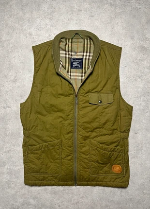 Gilet matelassés sans manche kaki vintage Burberrys avec doublure tartan-Taille M, marca: Burberry, estado: Muito bom, tamanho: M, €80.00, €84.70 inclui Proteção do Comprador