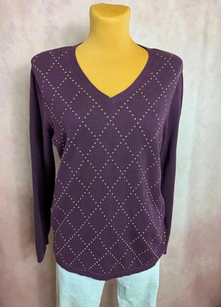 Pull col en v Tommy hilfiger mauve a carreaux en metal logo brodé | Taille L | pf40, marque: Tommy Hilfiger, état: Très bon état, taille: L / 40 / 12, 11,95 €, 13,25 € Protection acheteurs (Pro) incluse