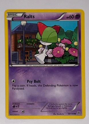 Pokémon Card: Ralts #59/135 (Pokemon Plasma Storm), brand: Pokémon, condition: New with tags, £0.78, £1.52 includes Buyer Protection